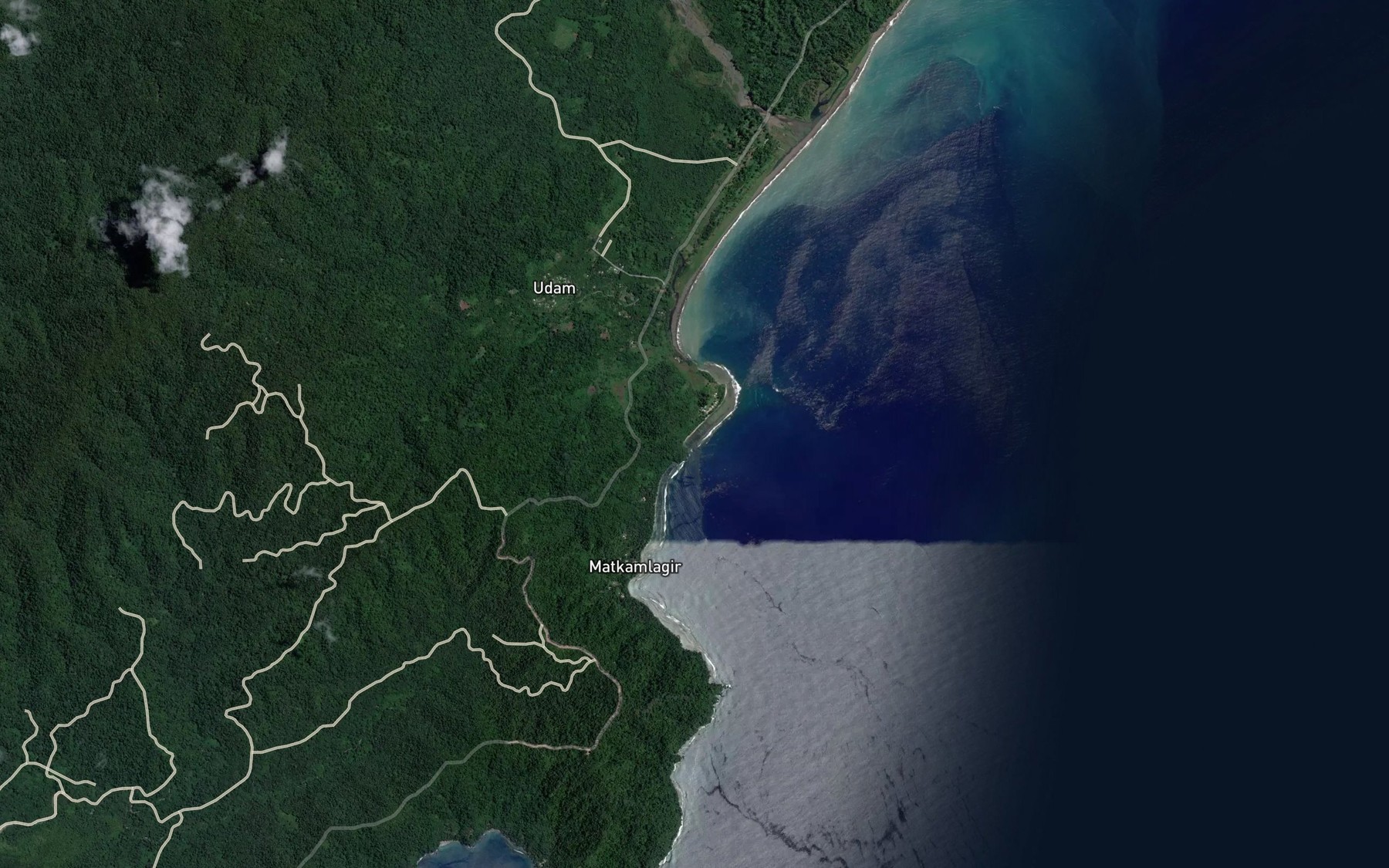 Satellite map of the Brokom River