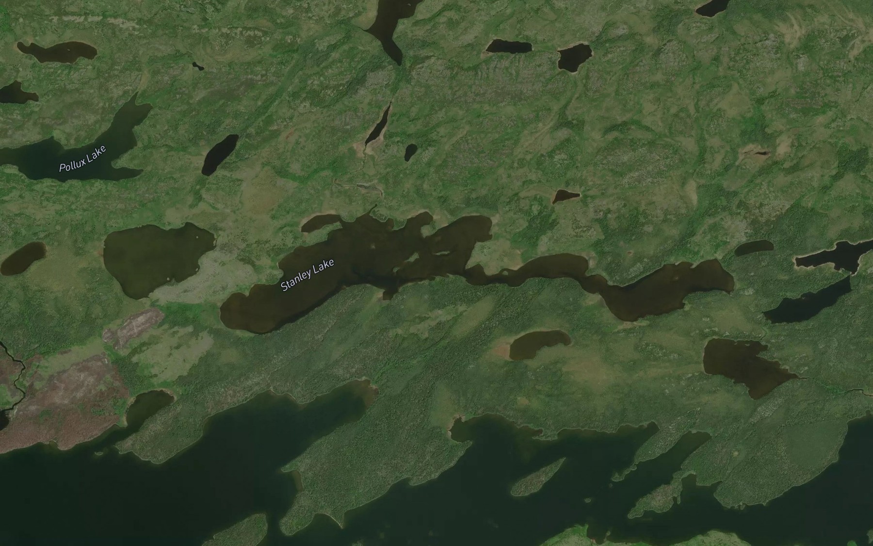 Satellite map of the Stanley Lake