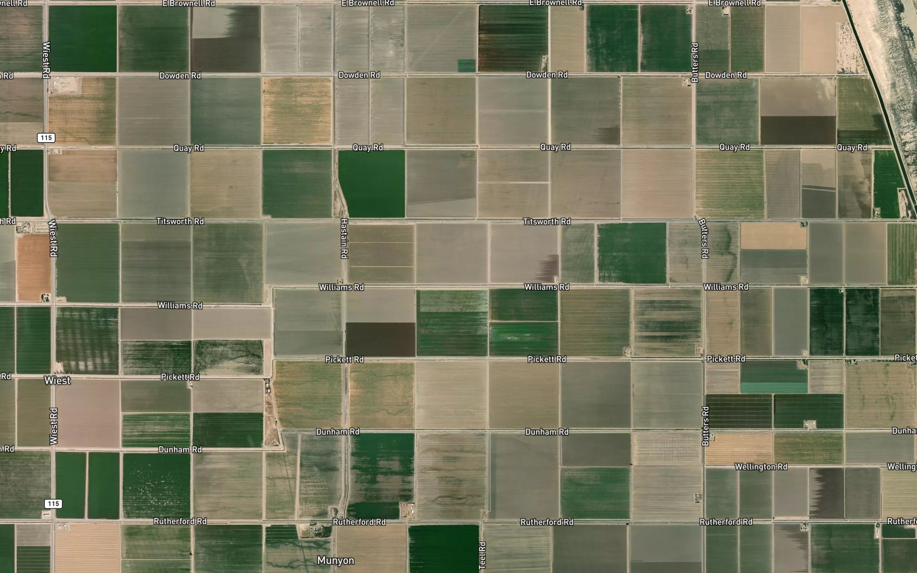 Satellite map of the Marigold Lateral