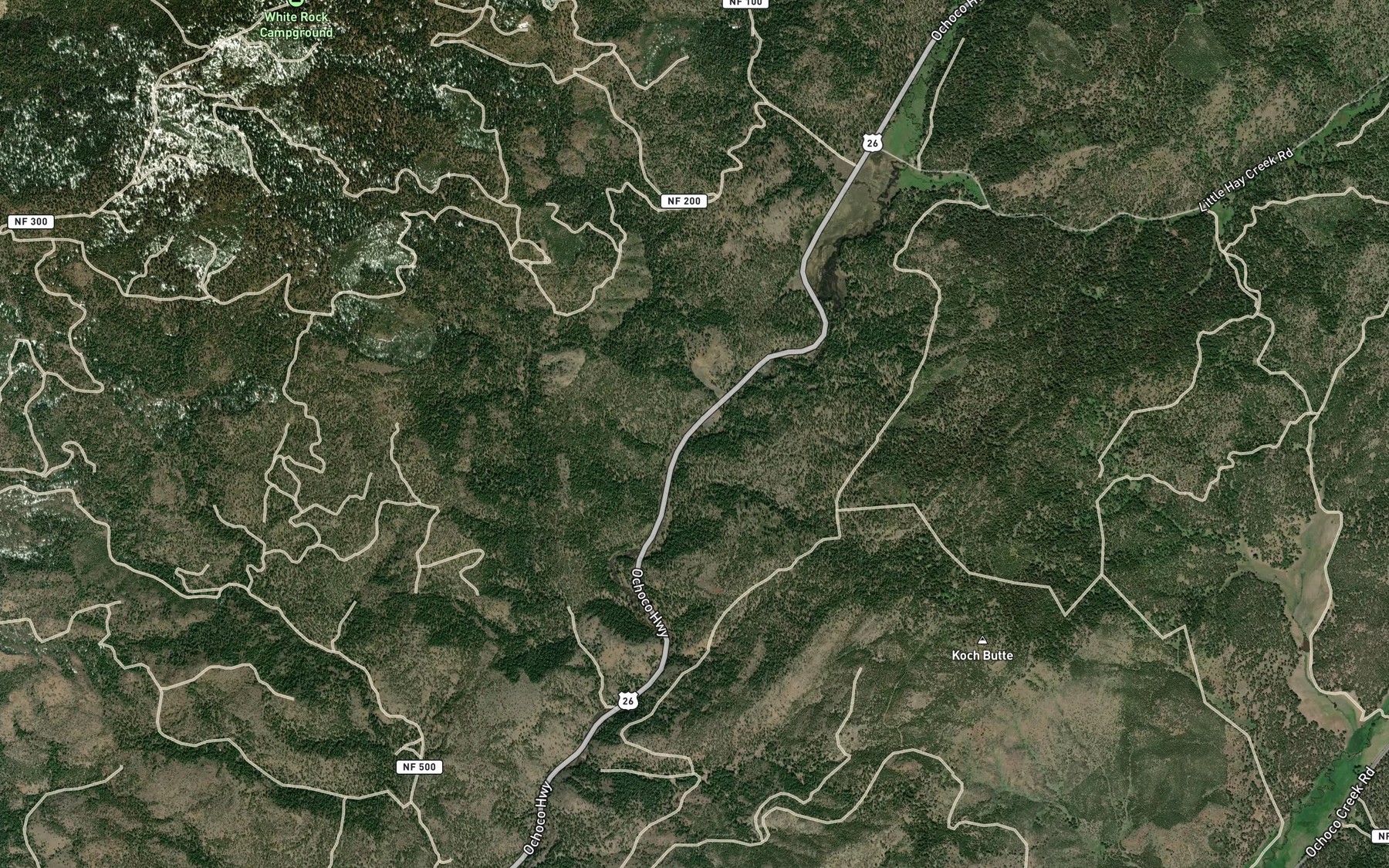 Satellite map of the Sears Creek