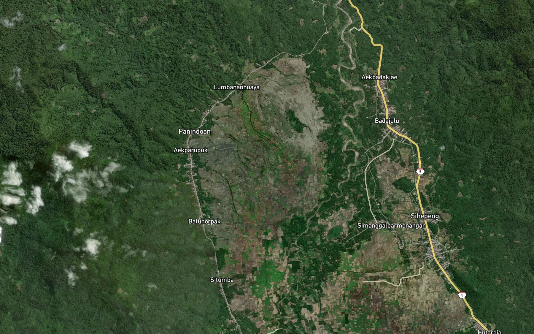Satellite map of the Aek Kahombu