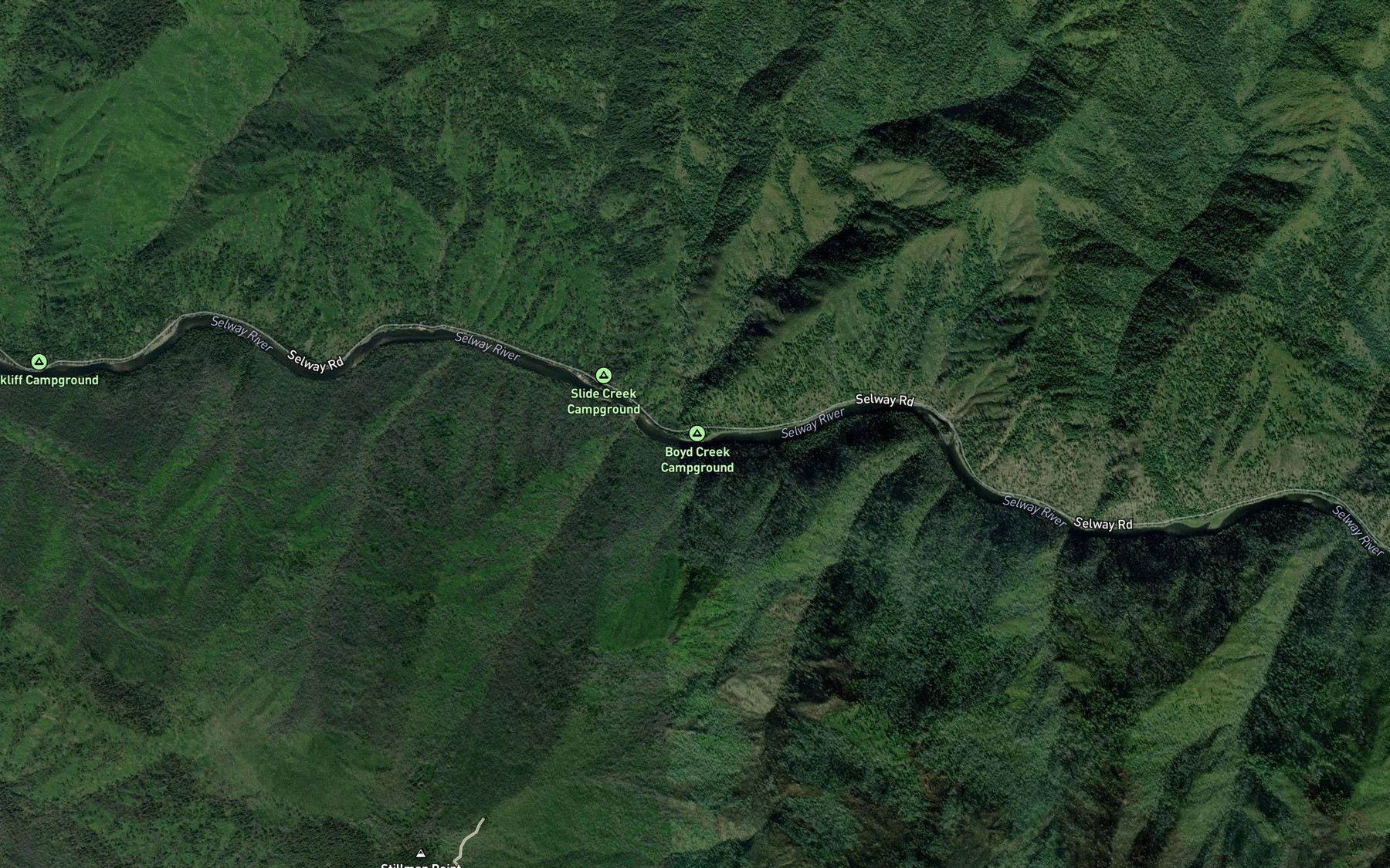Satellite map of the Boyd Creek