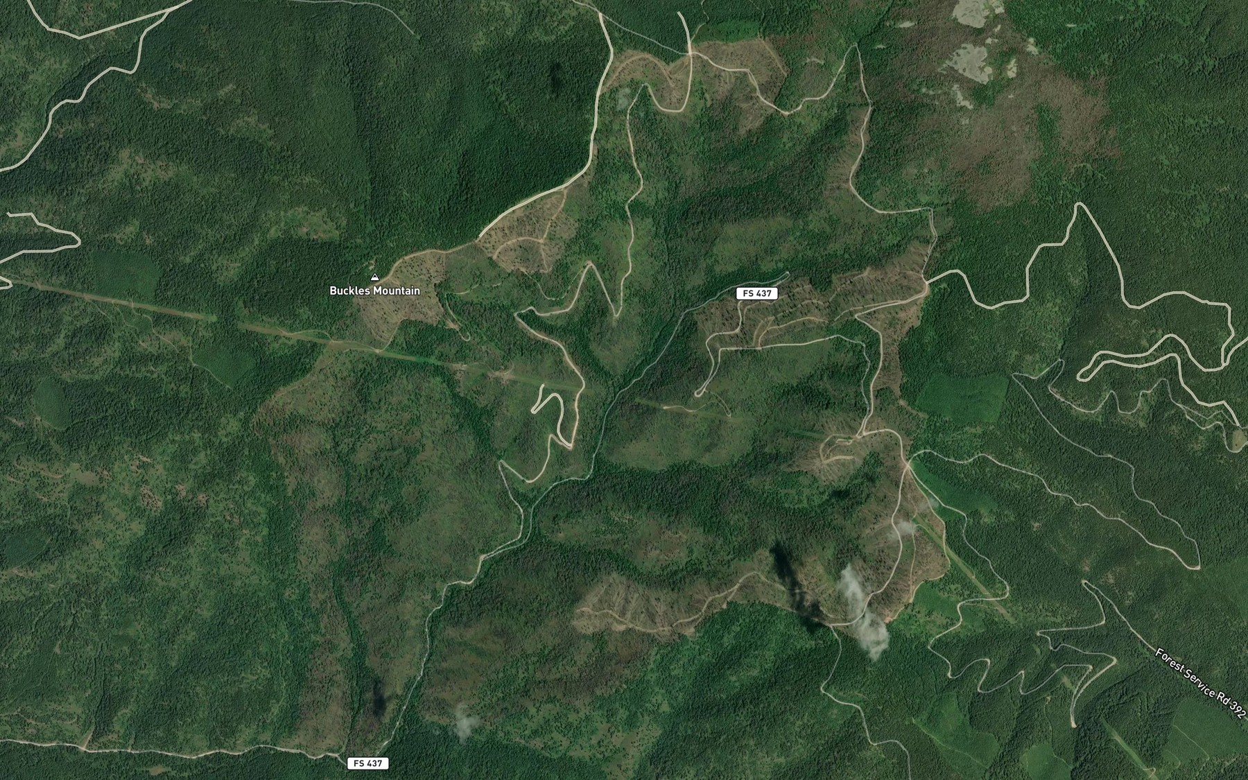 Satellite map of the Corner Creek