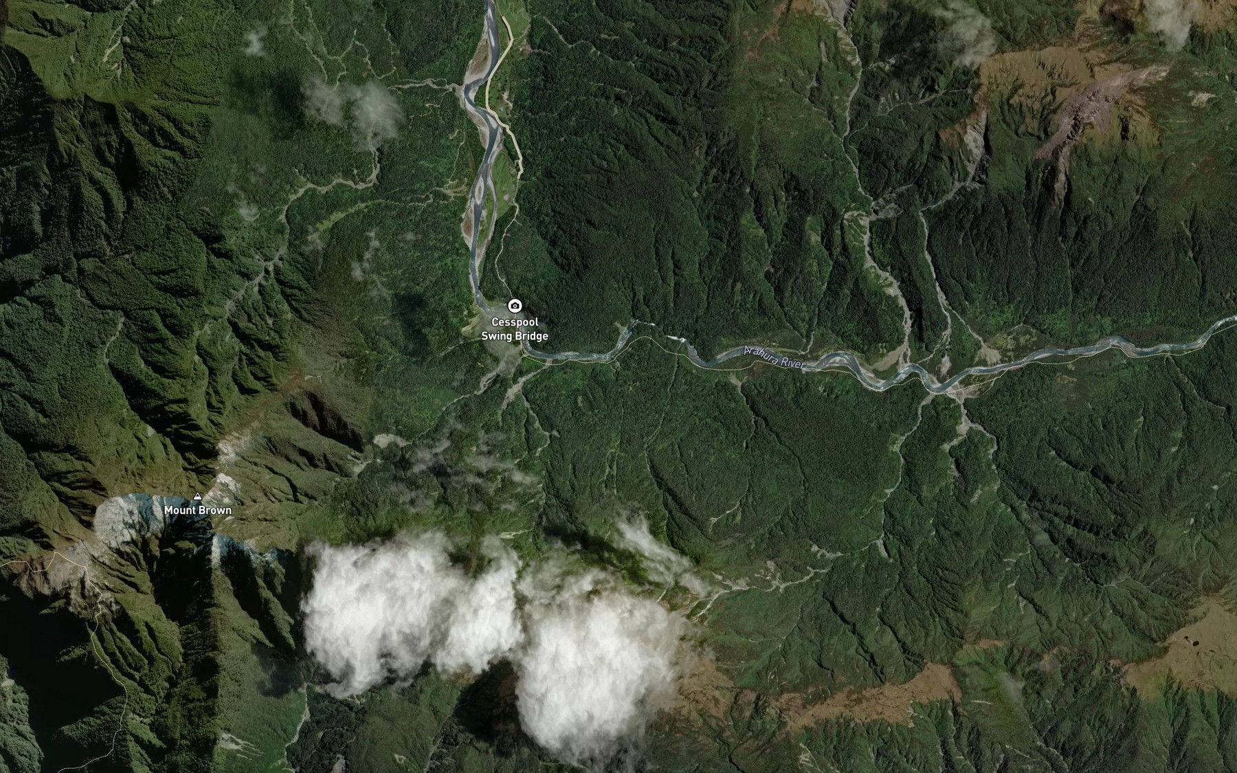 Satellite map of the Prices Creek
