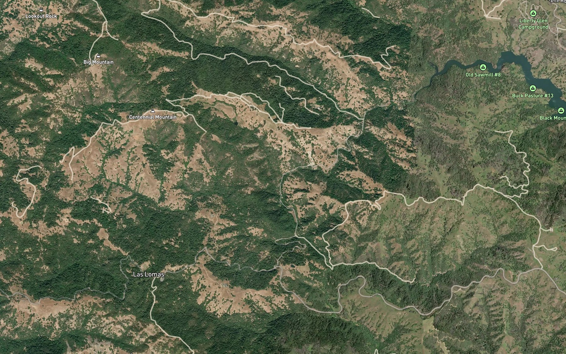 Satellite map of the Little Strawberry Creek