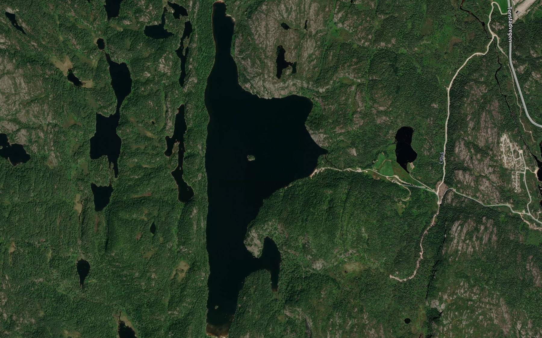 Satellite map of the Store Eitlandsvatnet
