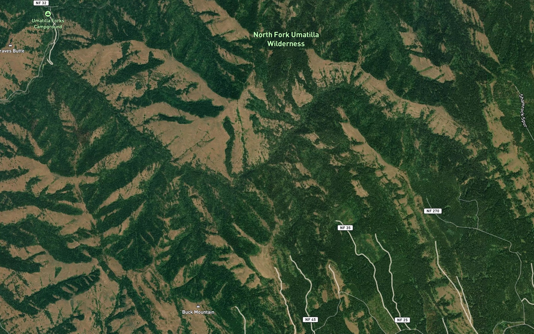 Satellite map of the Swamp Creek