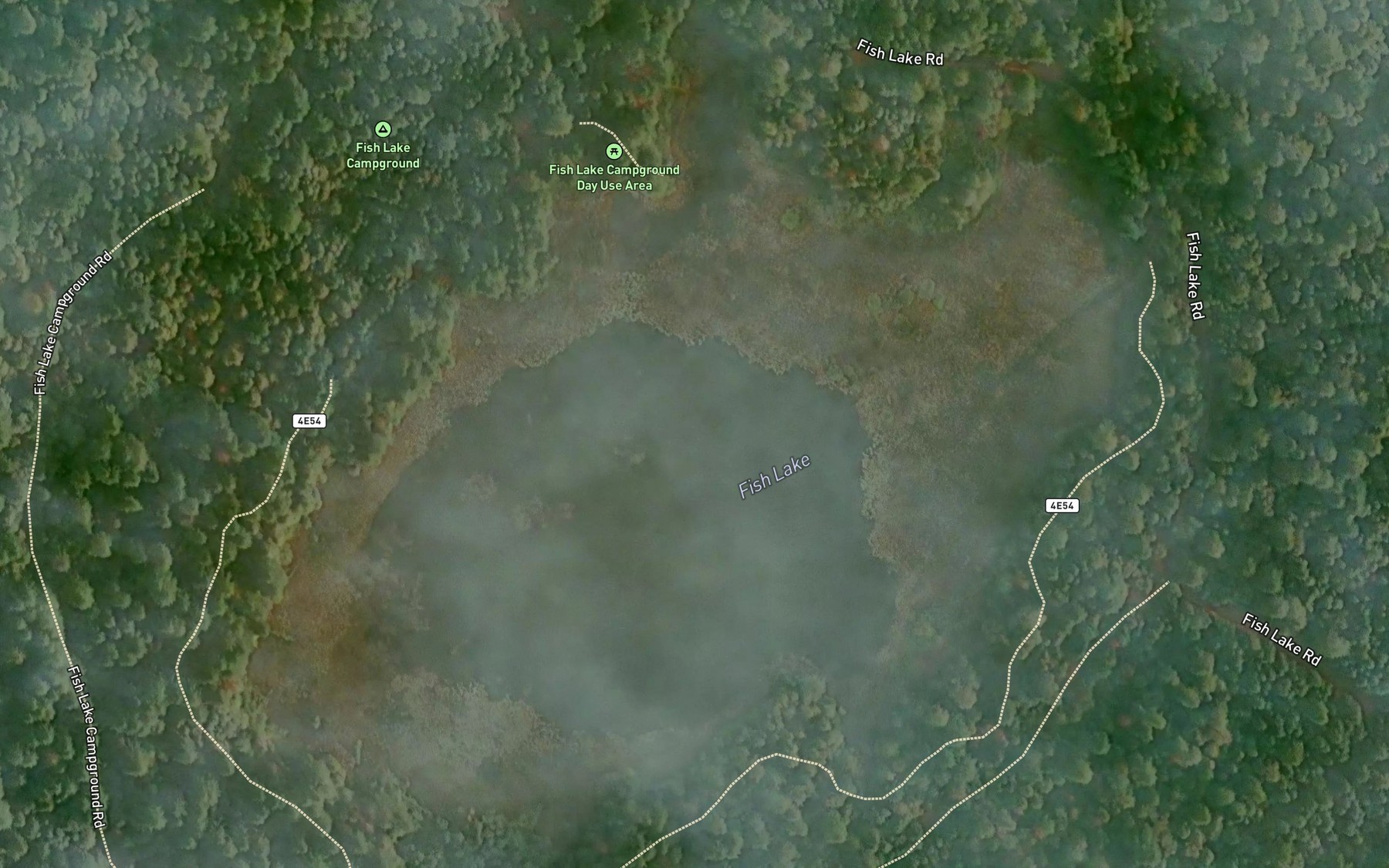 Satellite map of the Fish Lake
