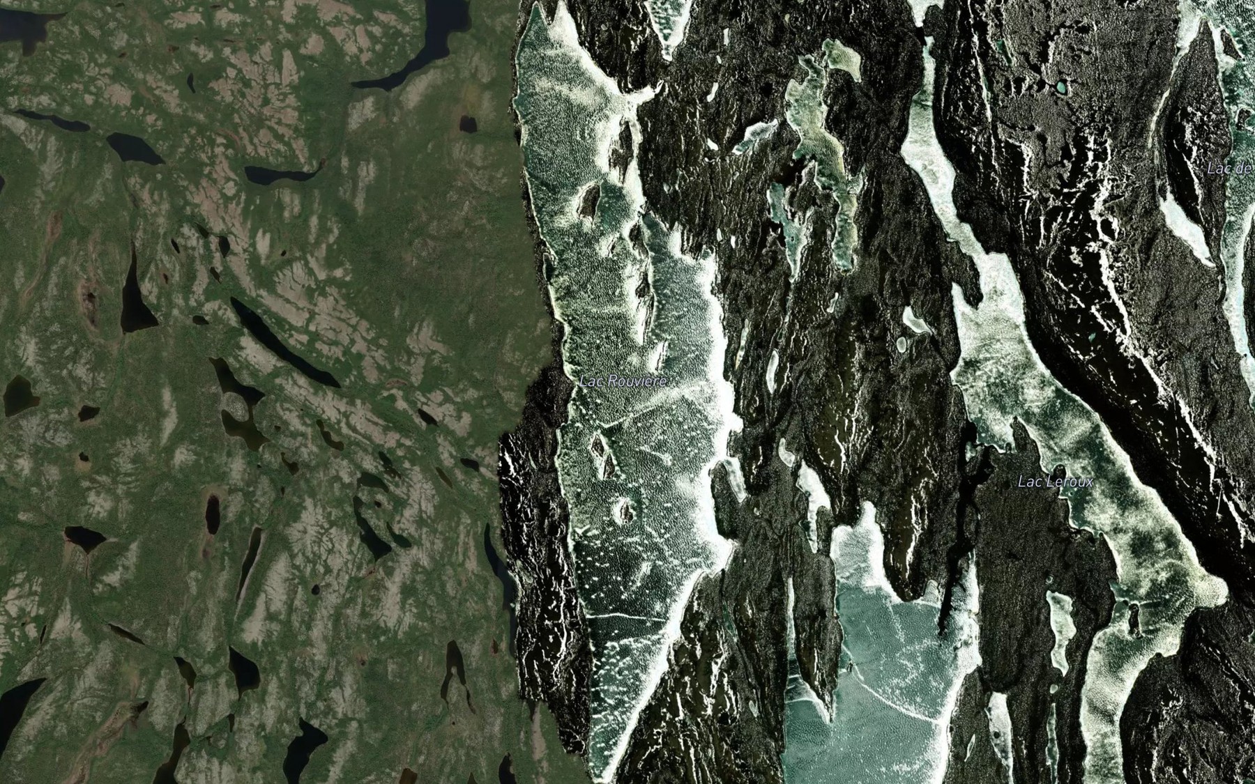 Satellite map of the Lac Rouviere
