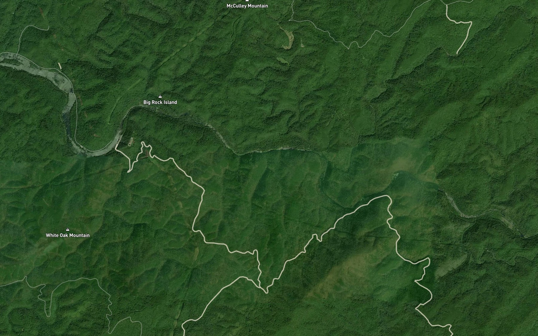 Satellite map of the West Fork Butler Branch