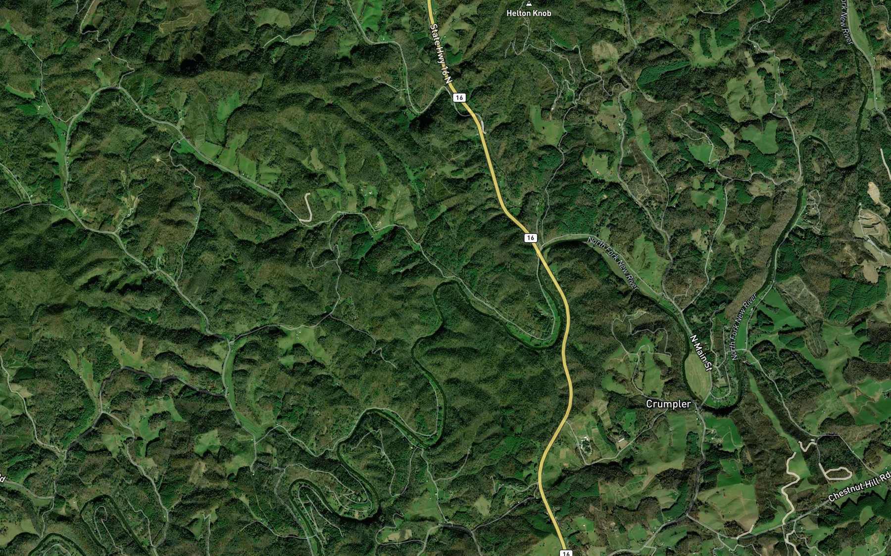 Satellite map of the Old Field Creek