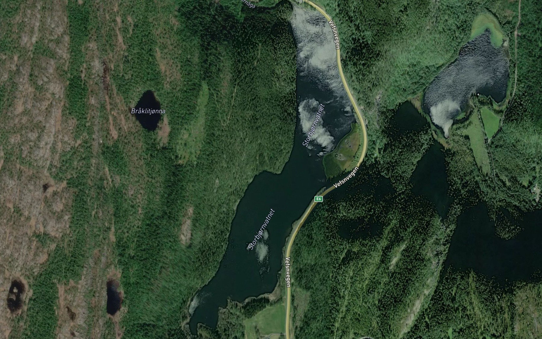 Satellite map of the Storbjornavatnet