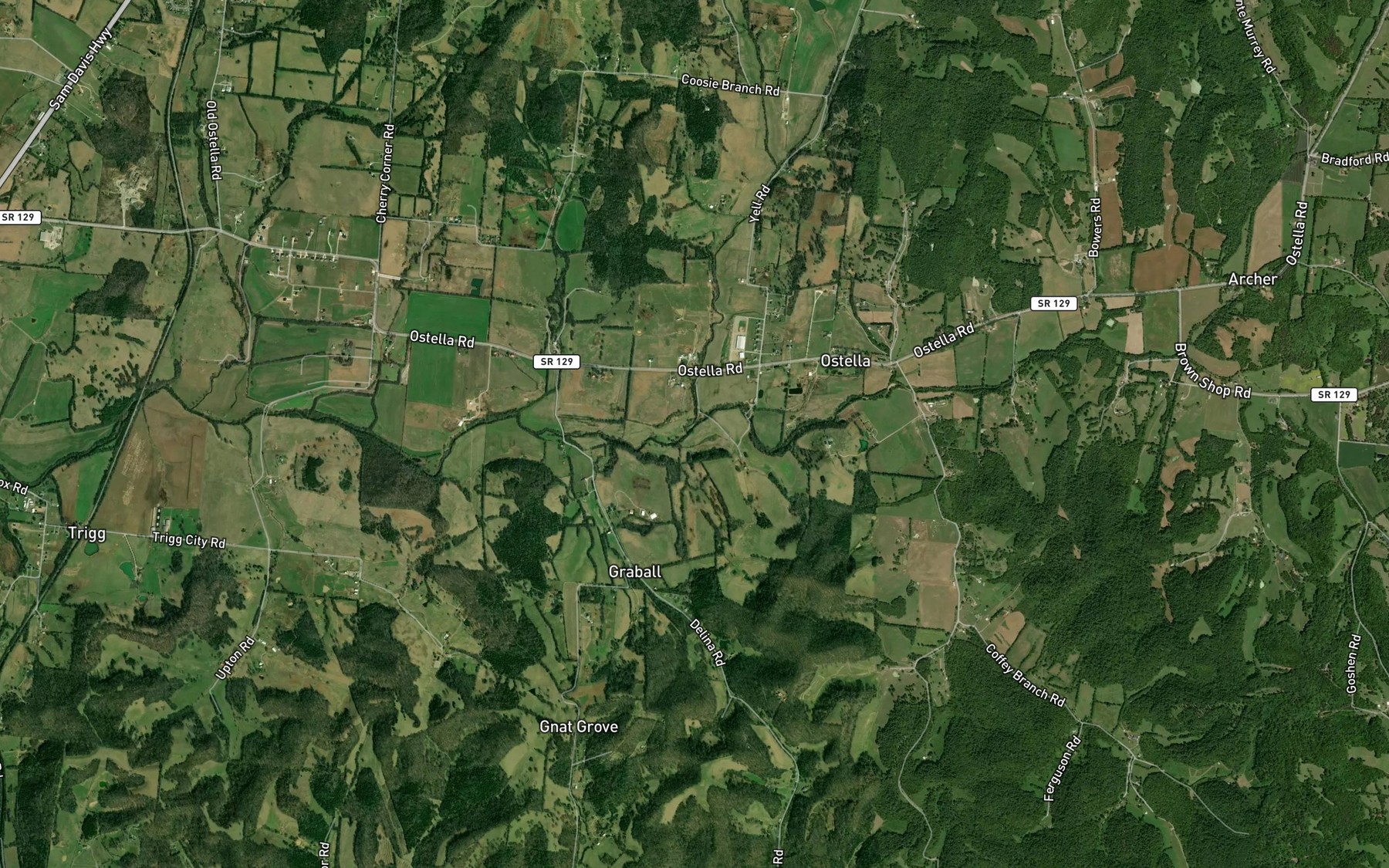 Satellite map of the Tory Fork