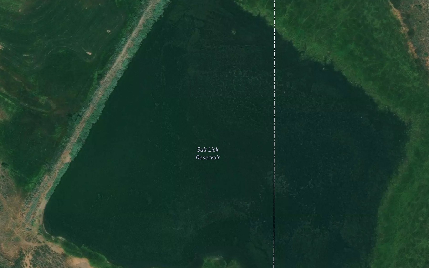 Satellite map of the Salt Lick Reservoir