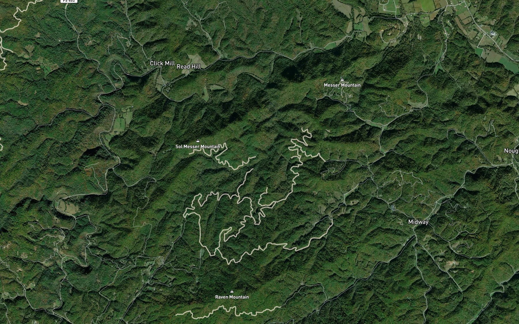 Satellite map of the Pauldo Branch