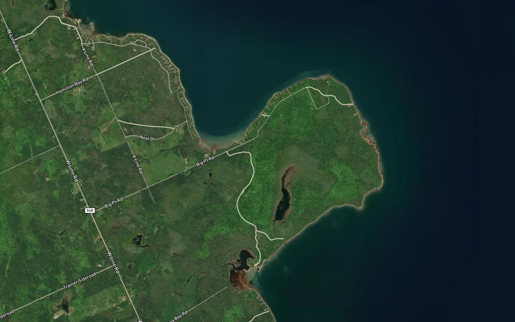 Satellite map of the Moffat Bay