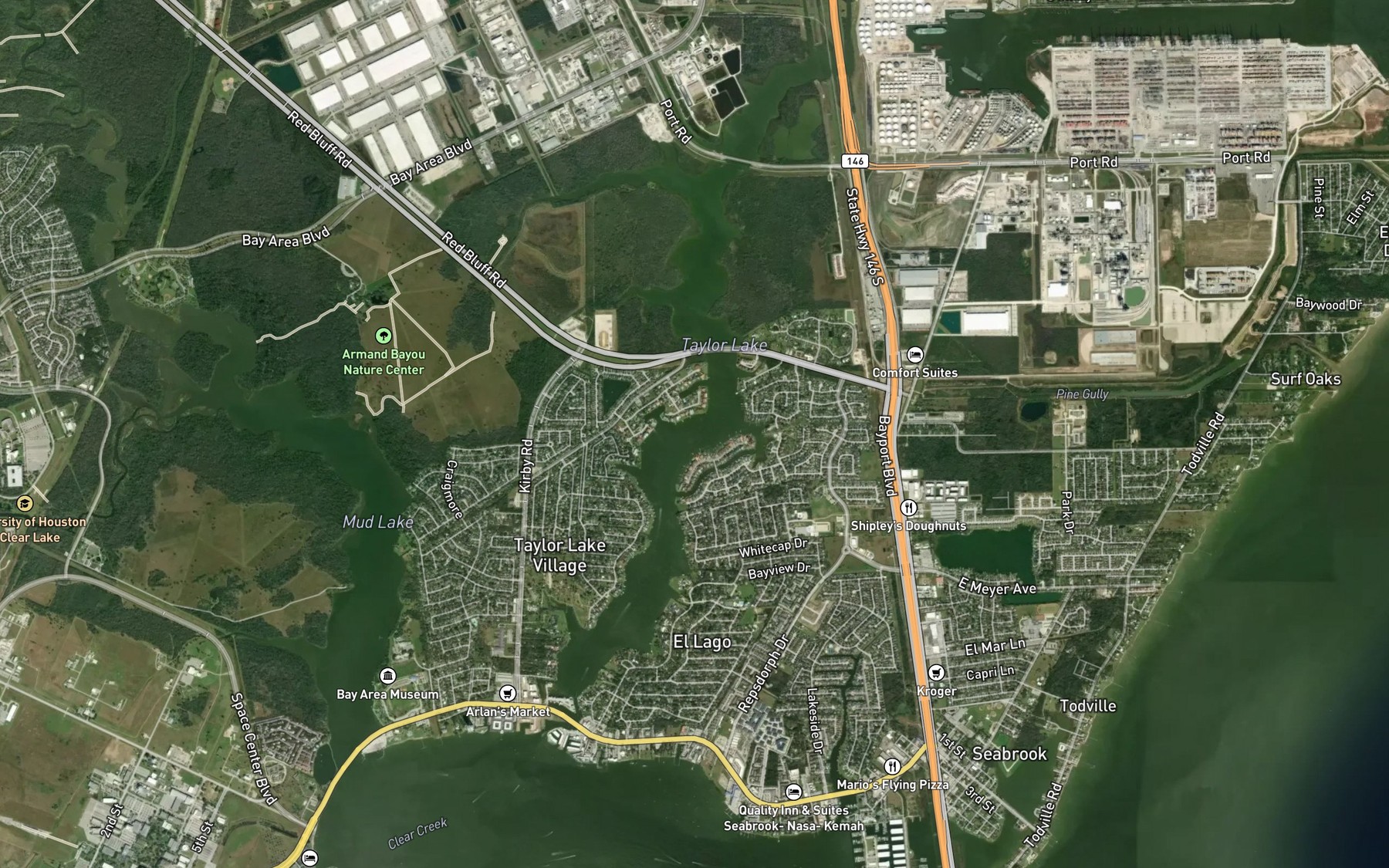 Satellite map of the Taylor Lake