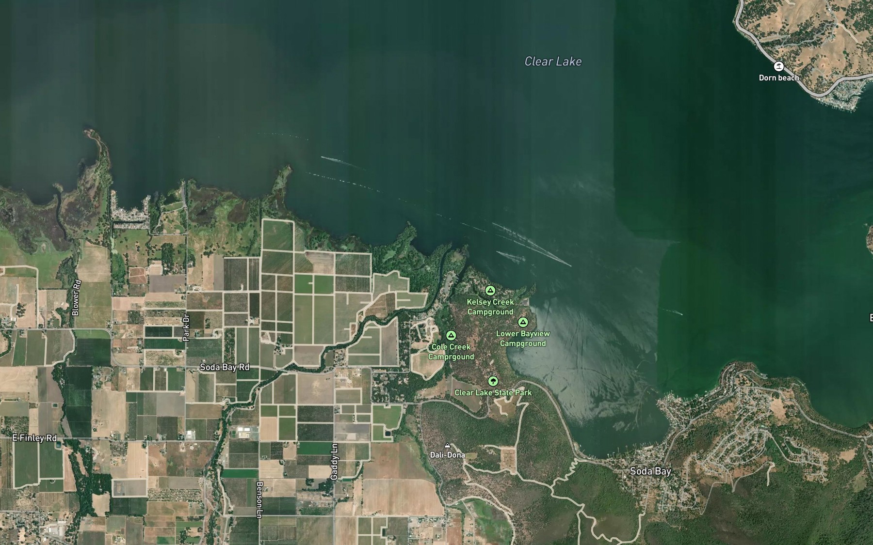 Satellite map of the Kelsey Creek