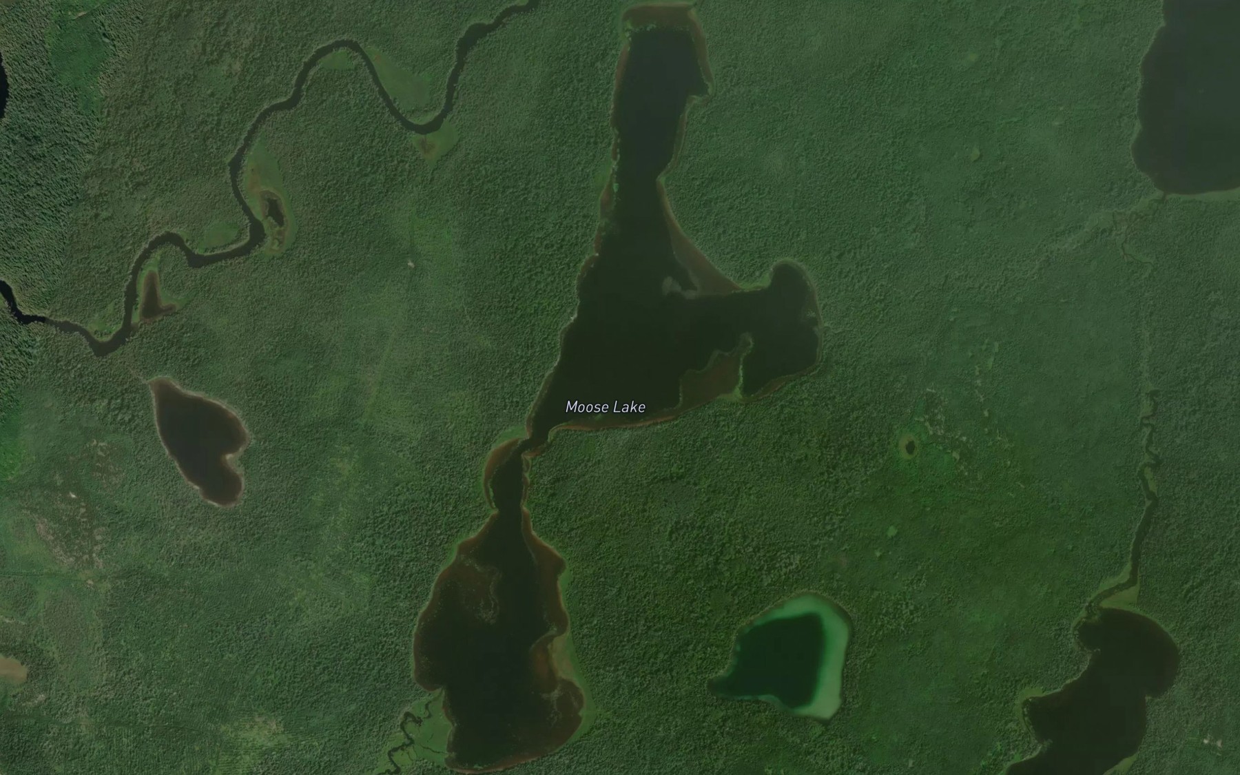 Satellite map of the Moose Lake