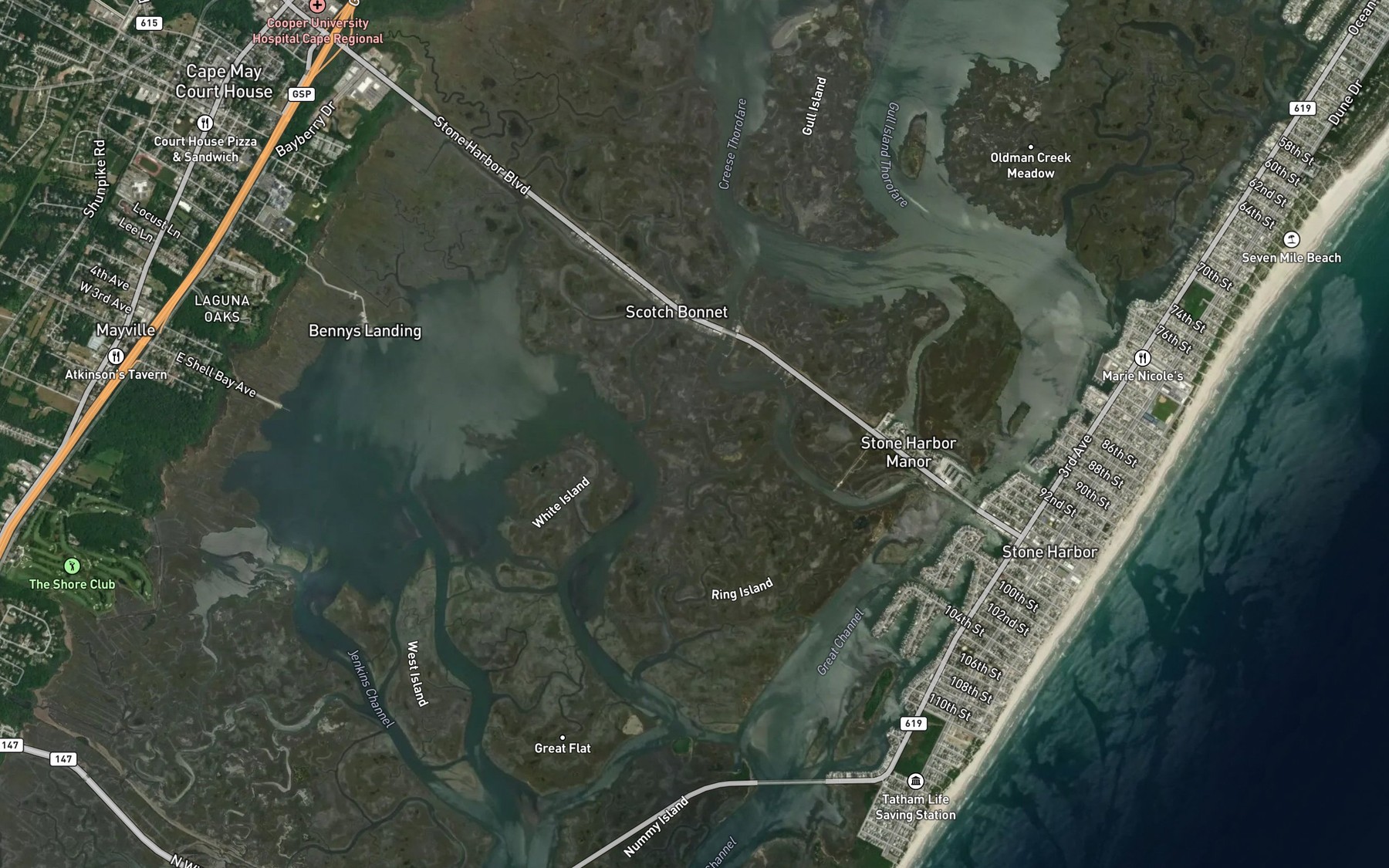 Satellite map of the Little Scotch Bonnet