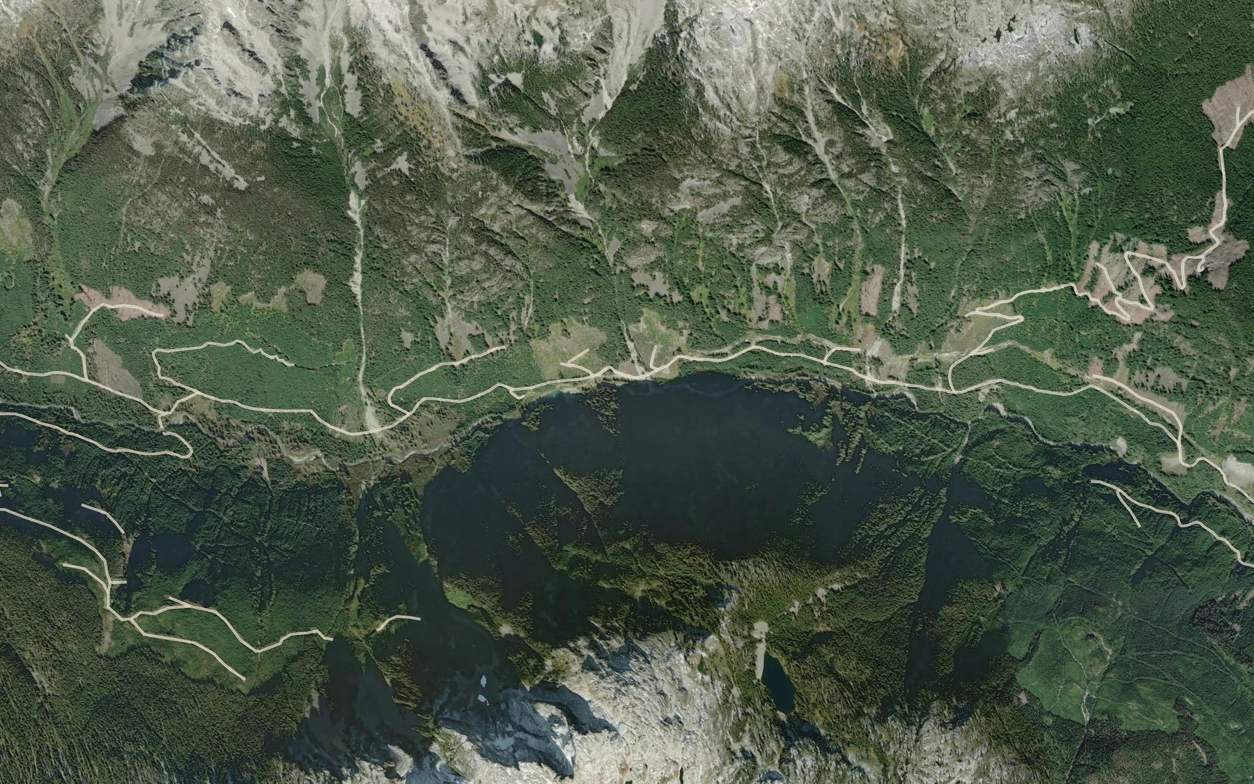 Satellite map of the Ipsoot Creek