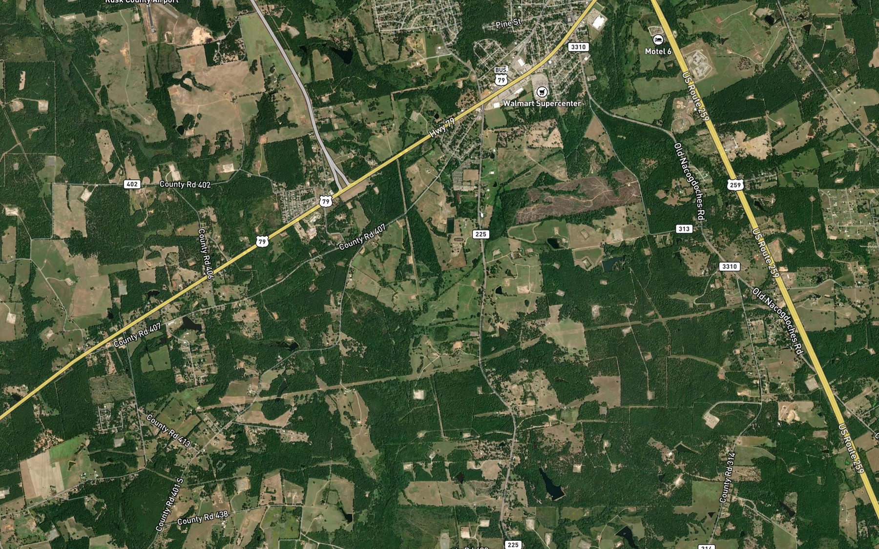 Satellite map of the Bromley Creek