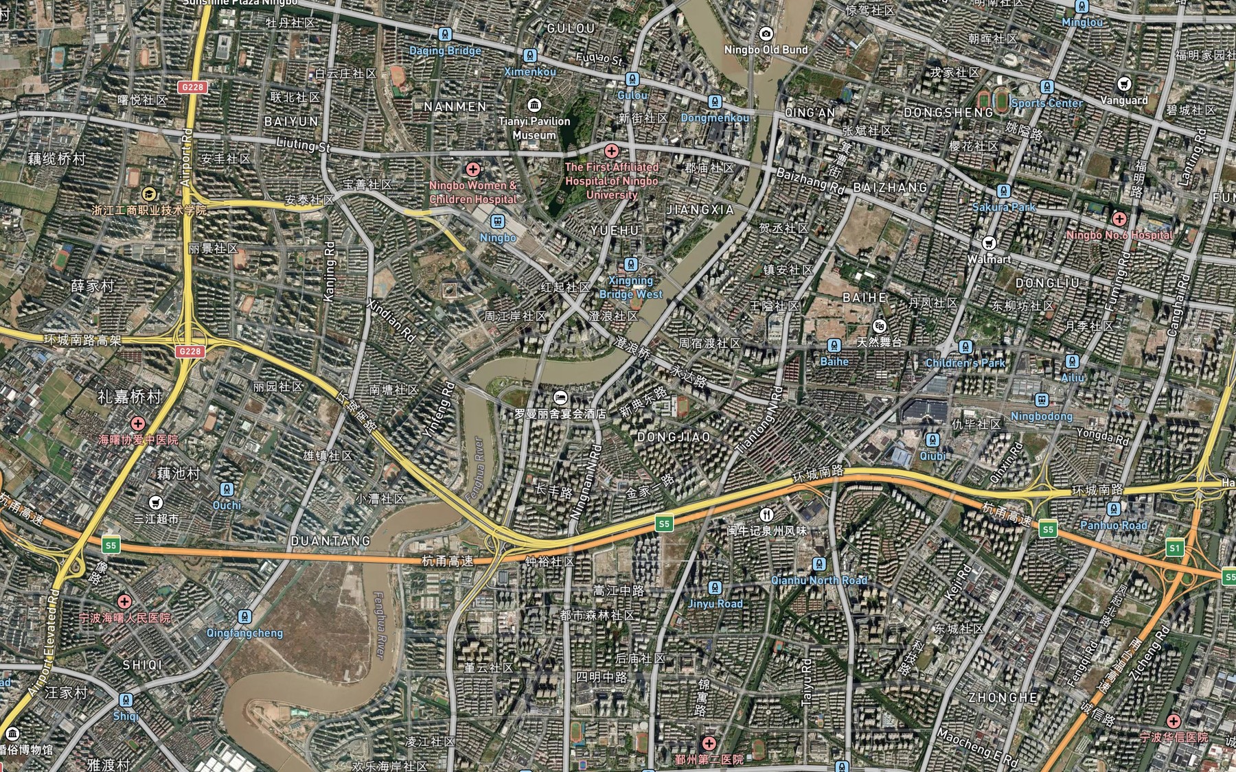 Satellite map of the Fenghua Jiang