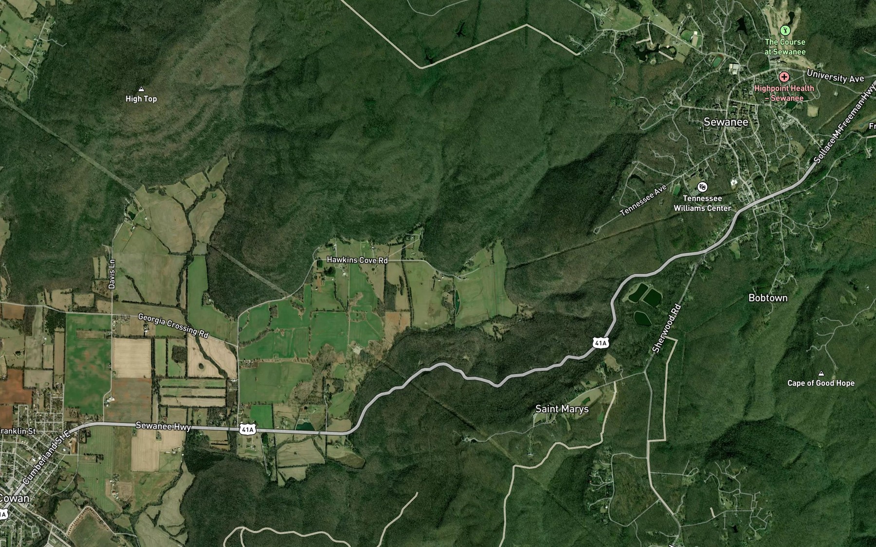Satellite map of the Pearson Spring