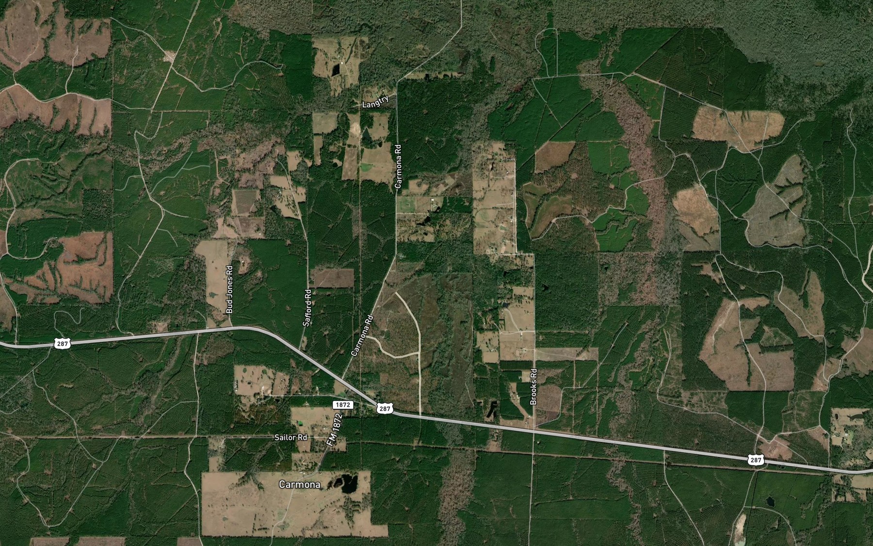 Satellite map of the Brushy Creek