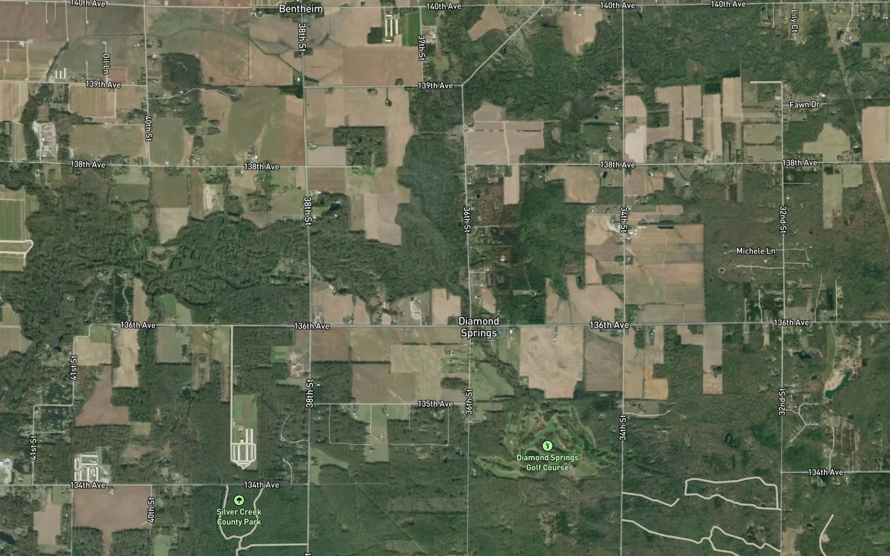 Satellite map of the Miller Creek
