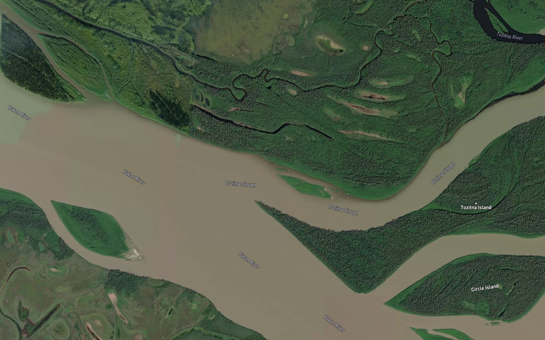 Satellite map of the Tozitna Slough