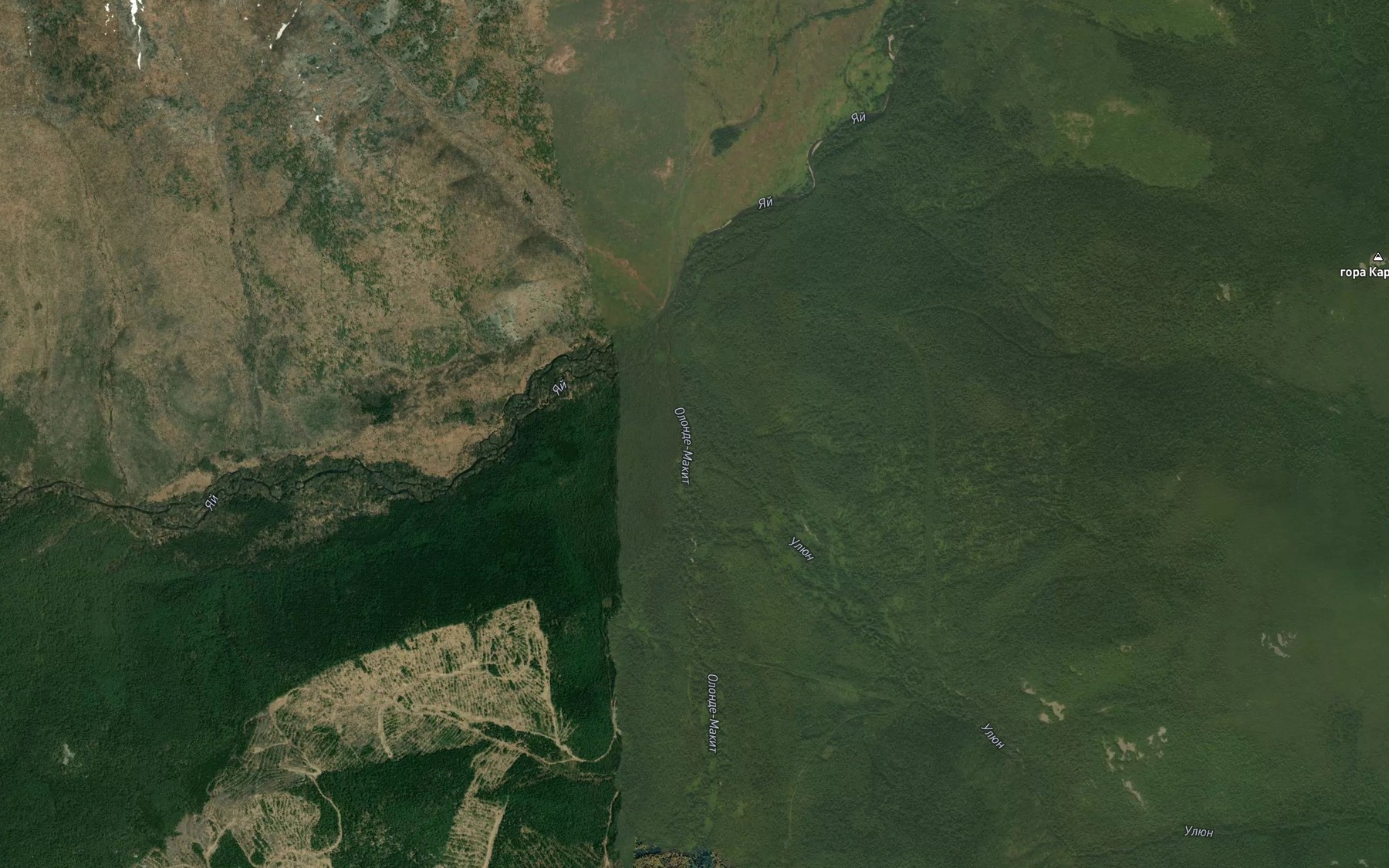 Satellite map of the Karauak