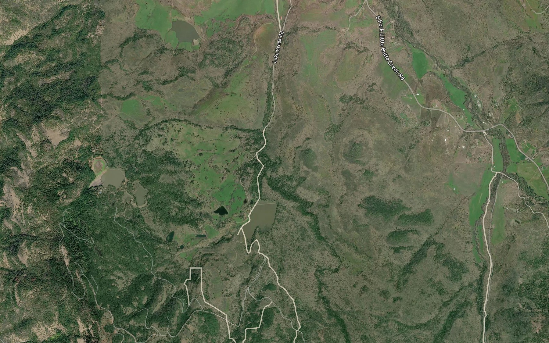 Satellite map of the Mud Creek