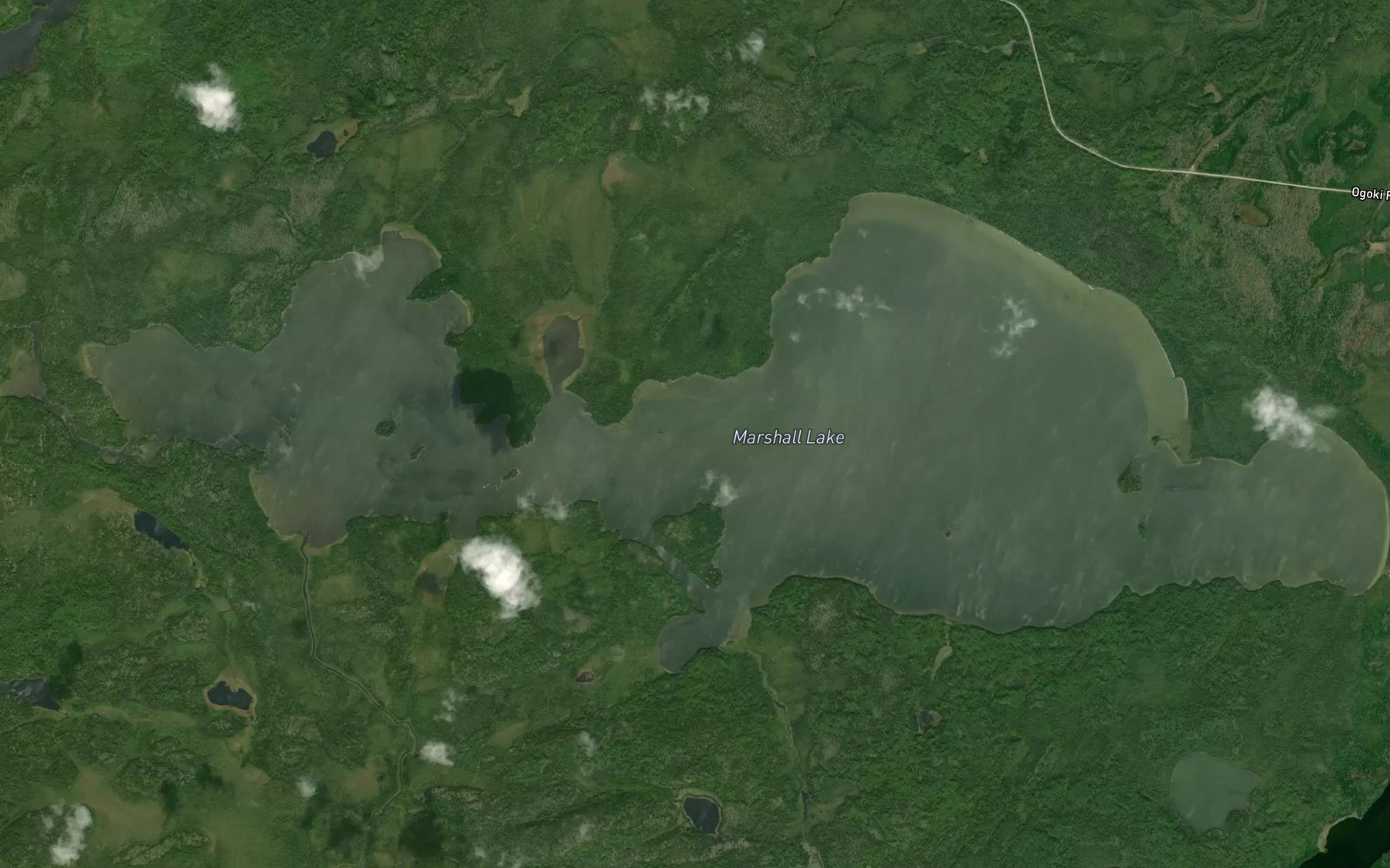 Satellite map of the Marshall Lake