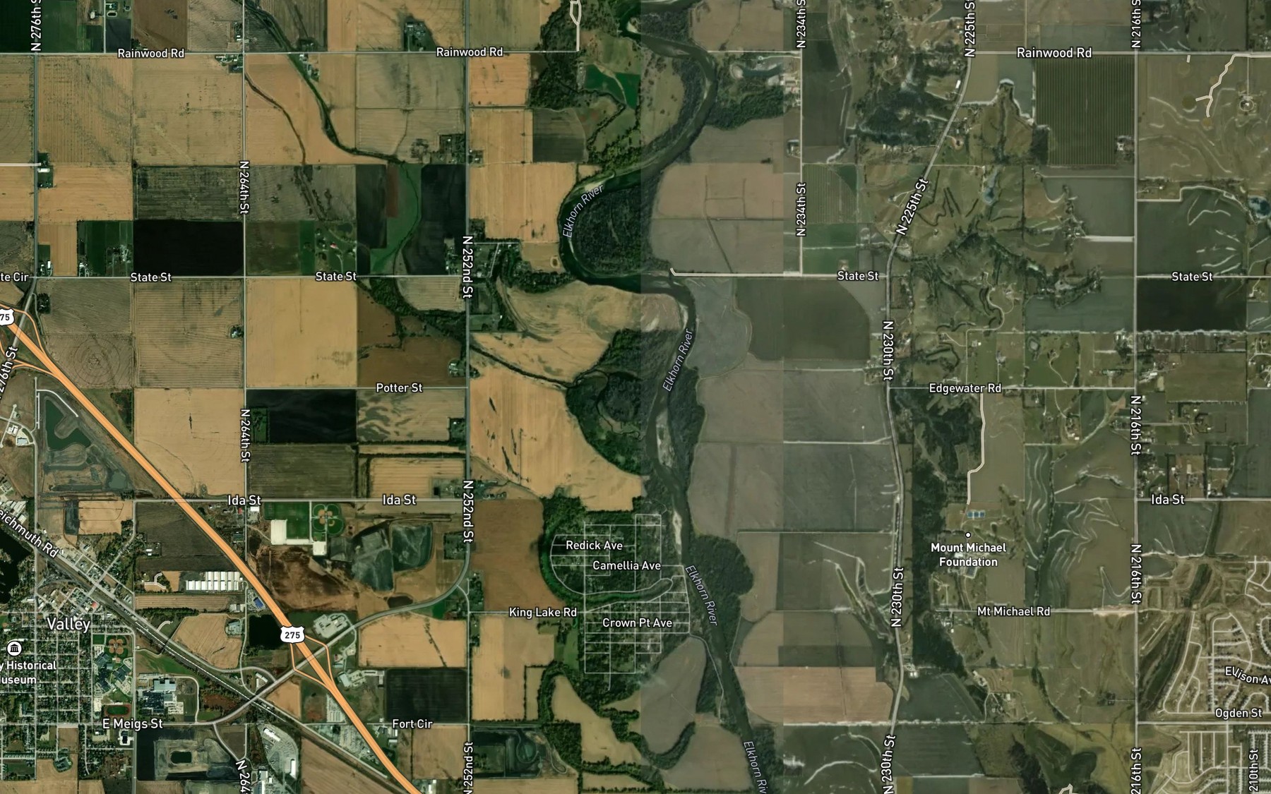Satellite map of the Big Slough
