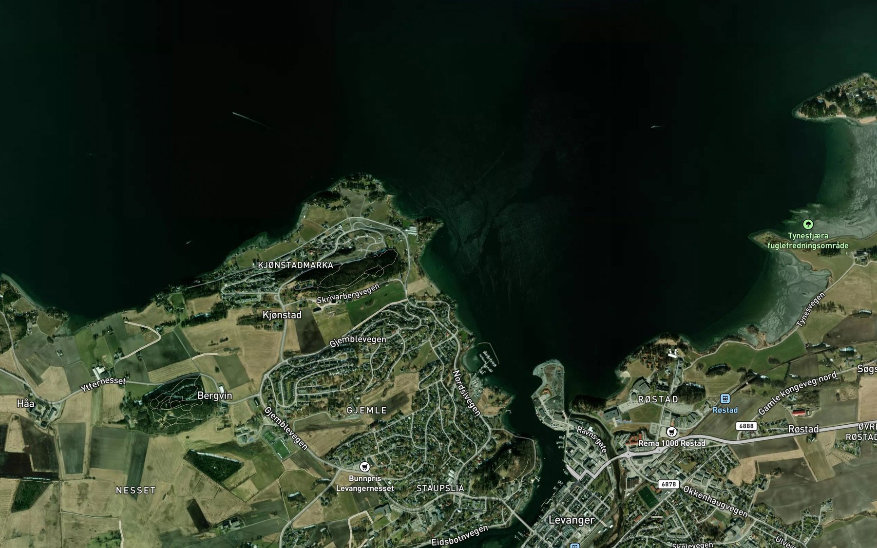 Satellite map of the Kjonsvika