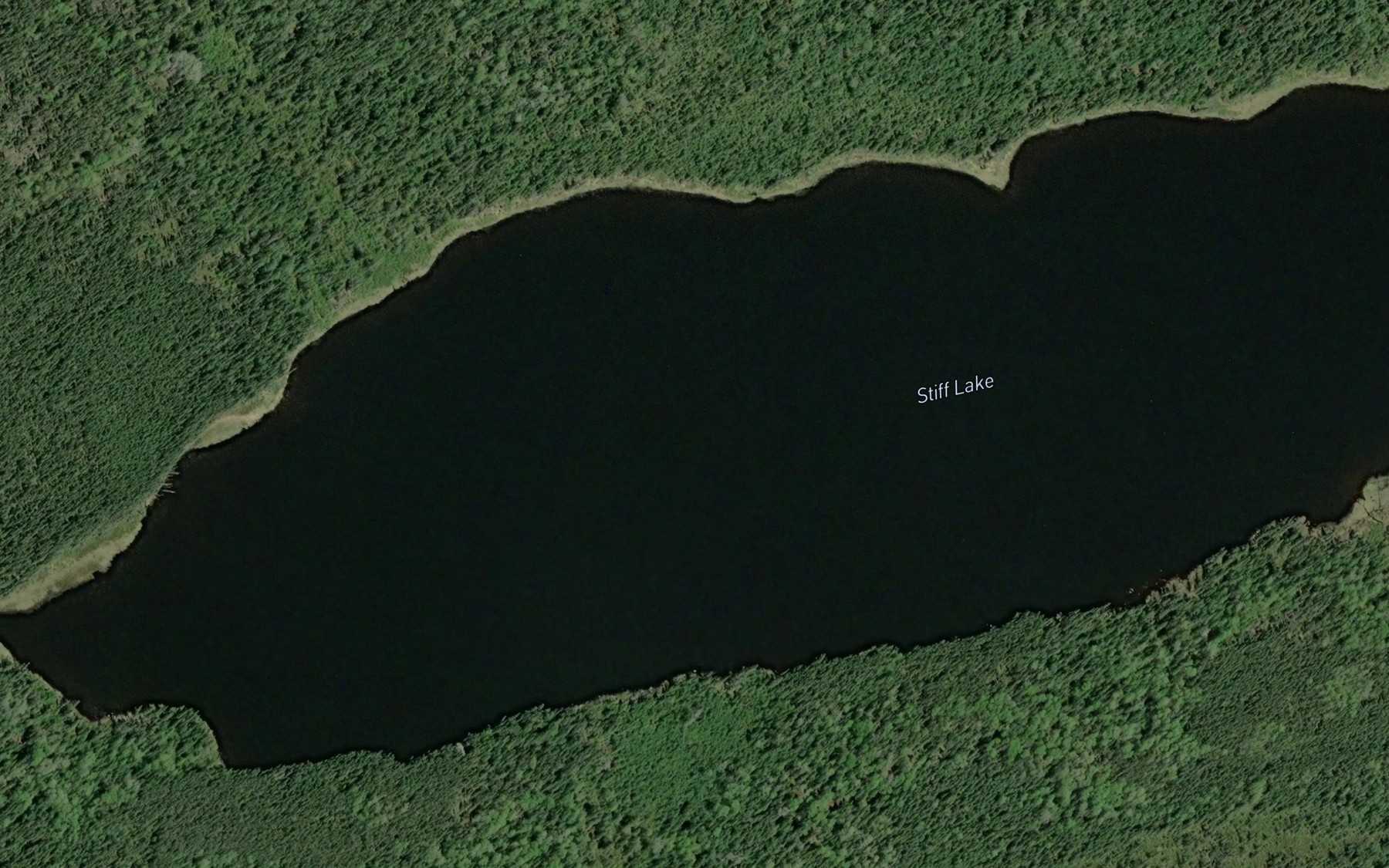 Satellite map of the Stiff Lake