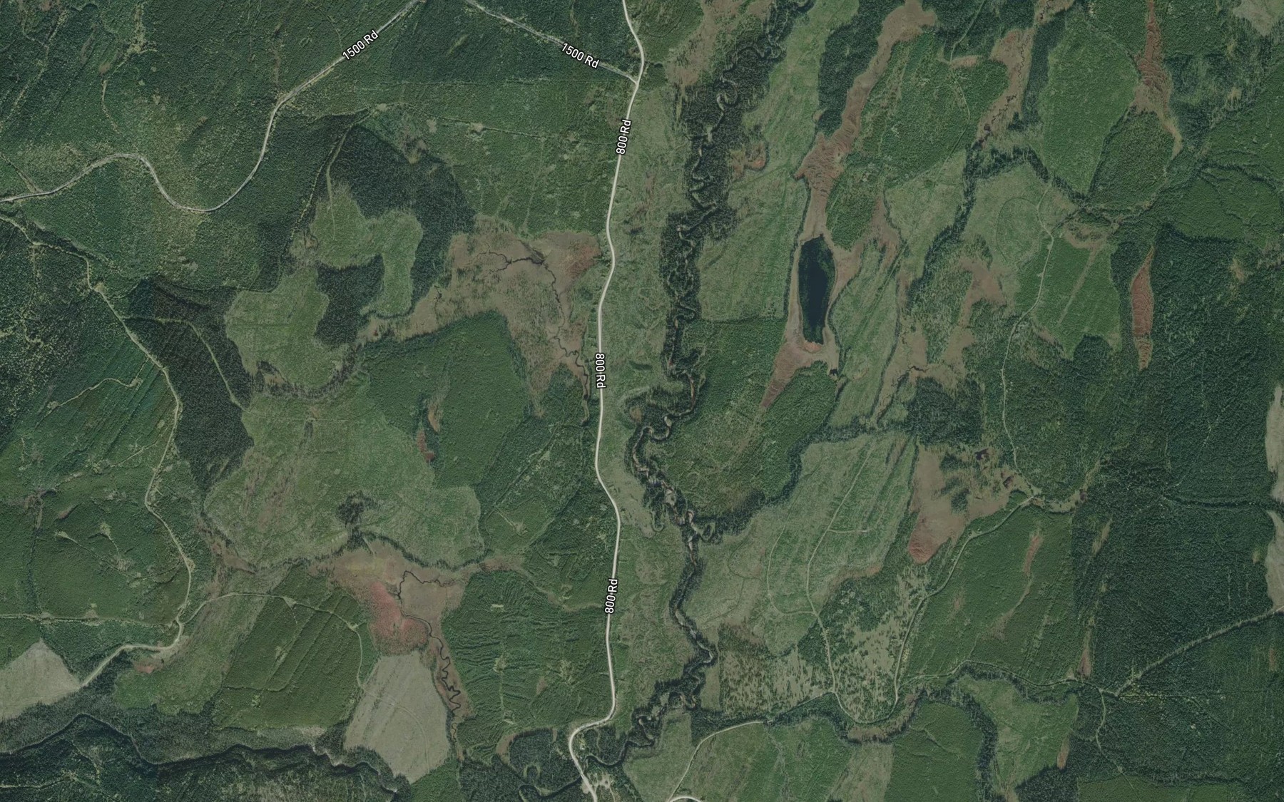 Satellite map of the Elkington Creek