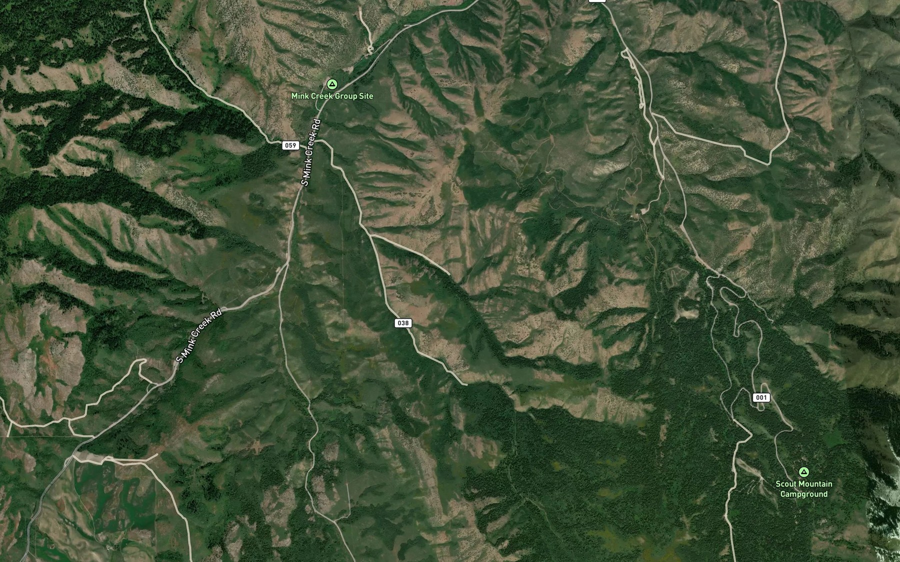 Satellite map of the Blind Spring