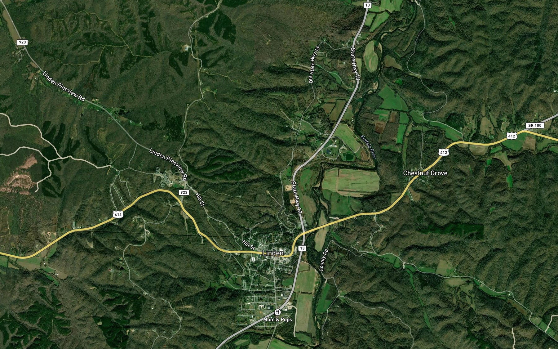 Satellite map of the Ledbetter Spring