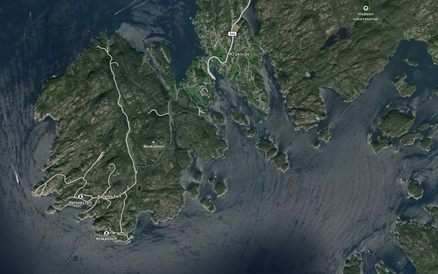 Satellite map of the Nordre Saetevika