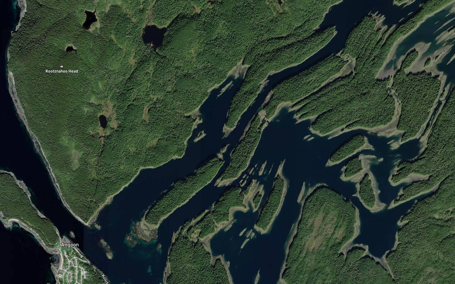 Satellite map of the False Channel Bay