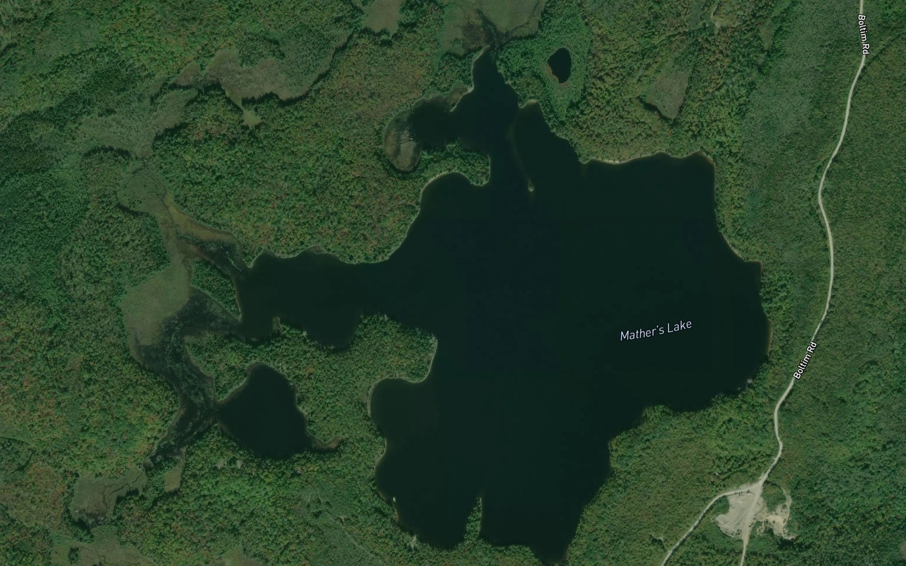 Satellite map of the Mather's Lake