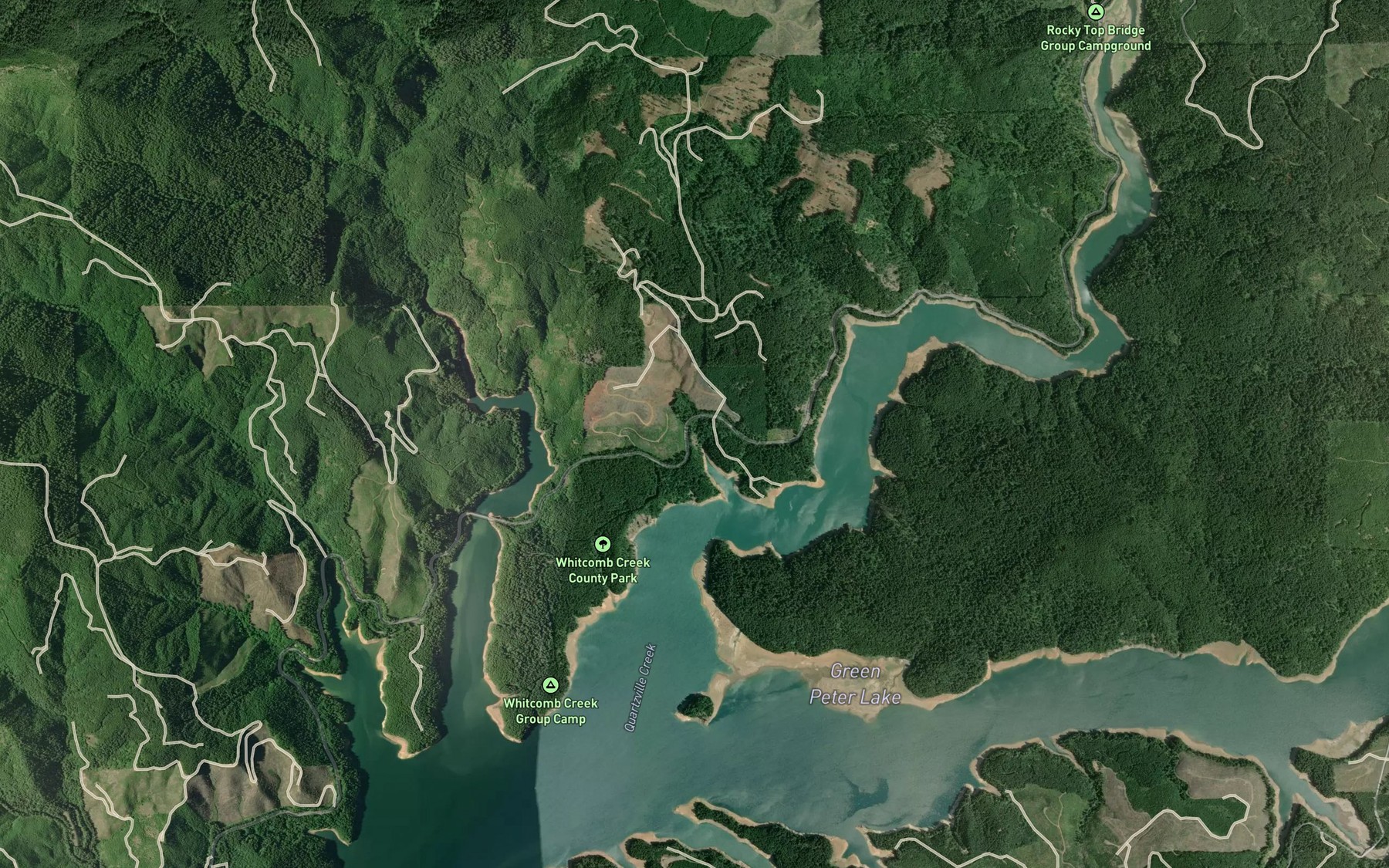 Satellite map of the Manzanita Creek