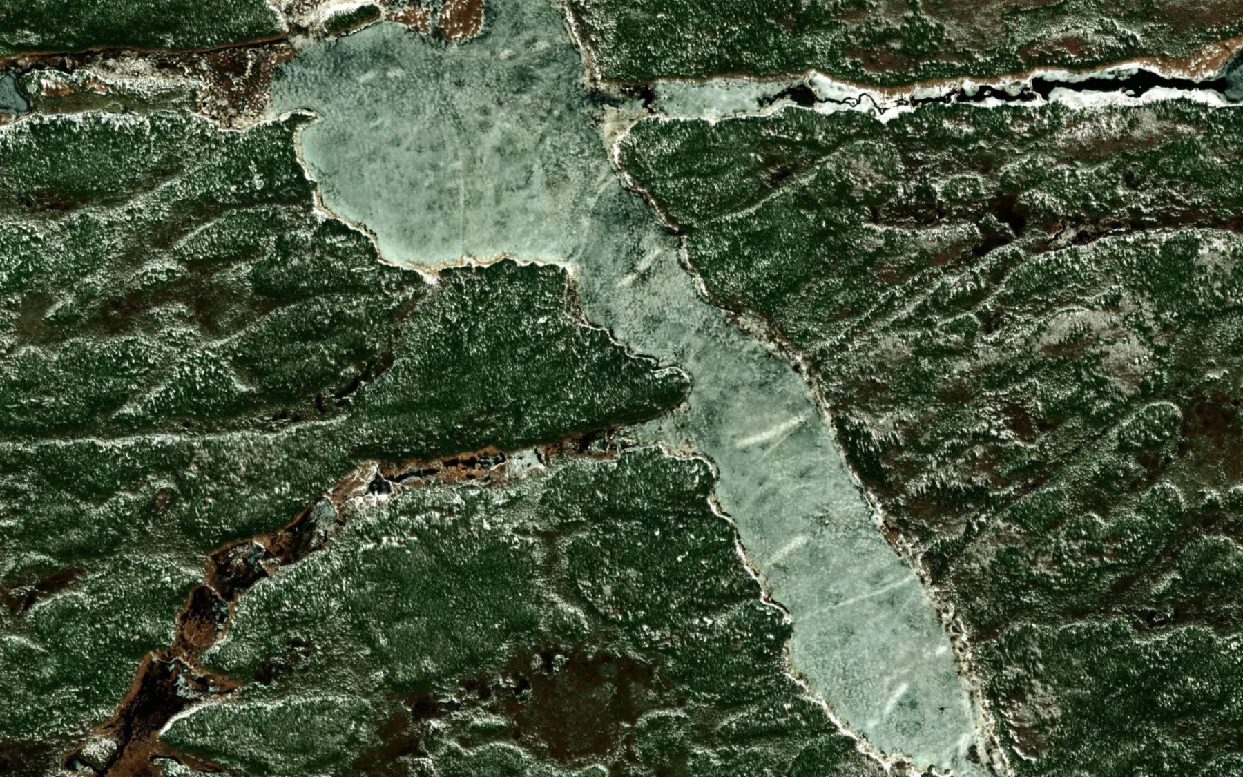 Satellite map of the Hansen Lake