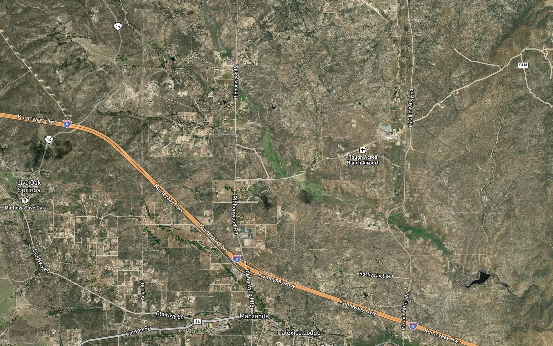Satellite map of the Tule Creek