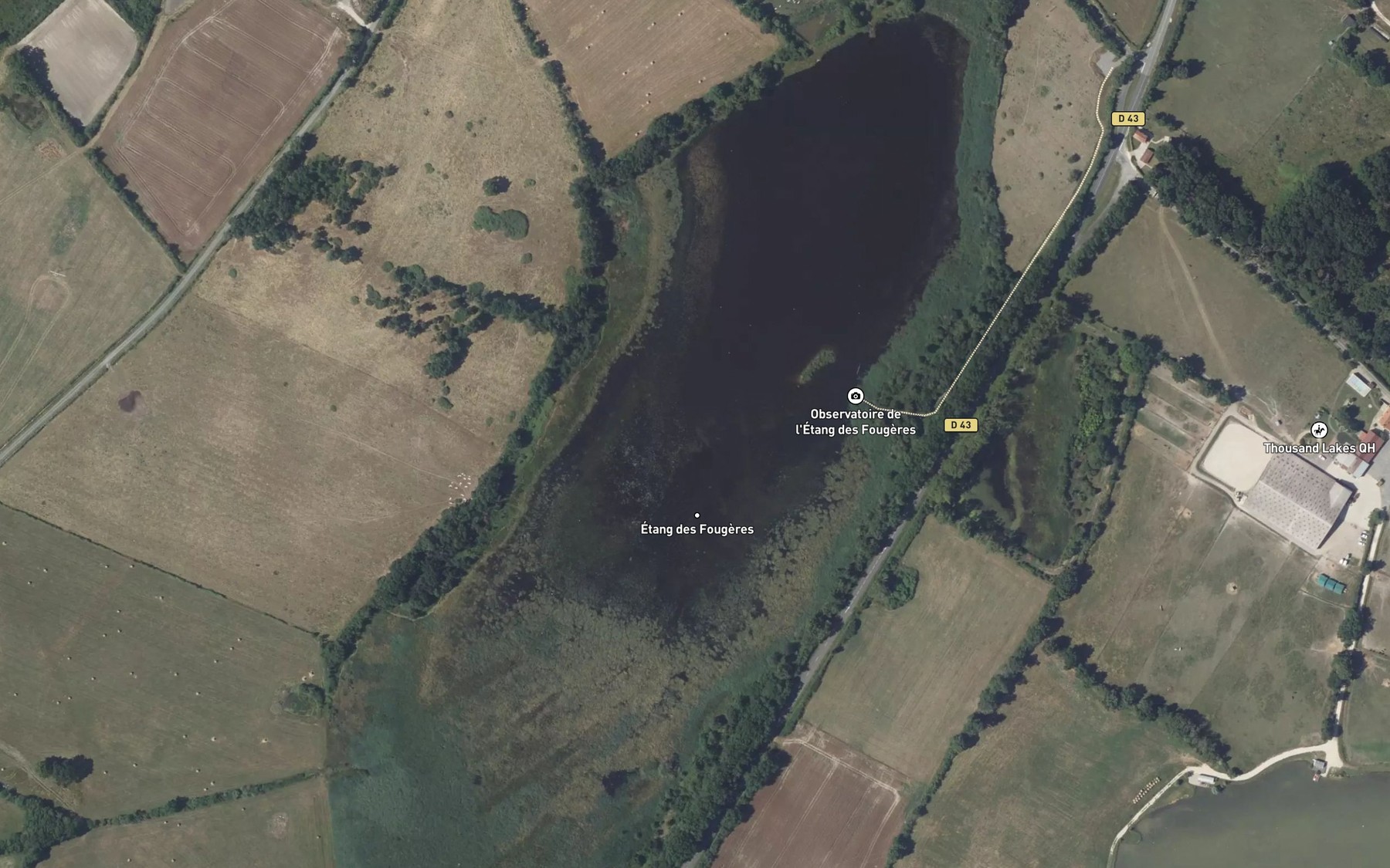 Satellite map of the Etang des Fougeres