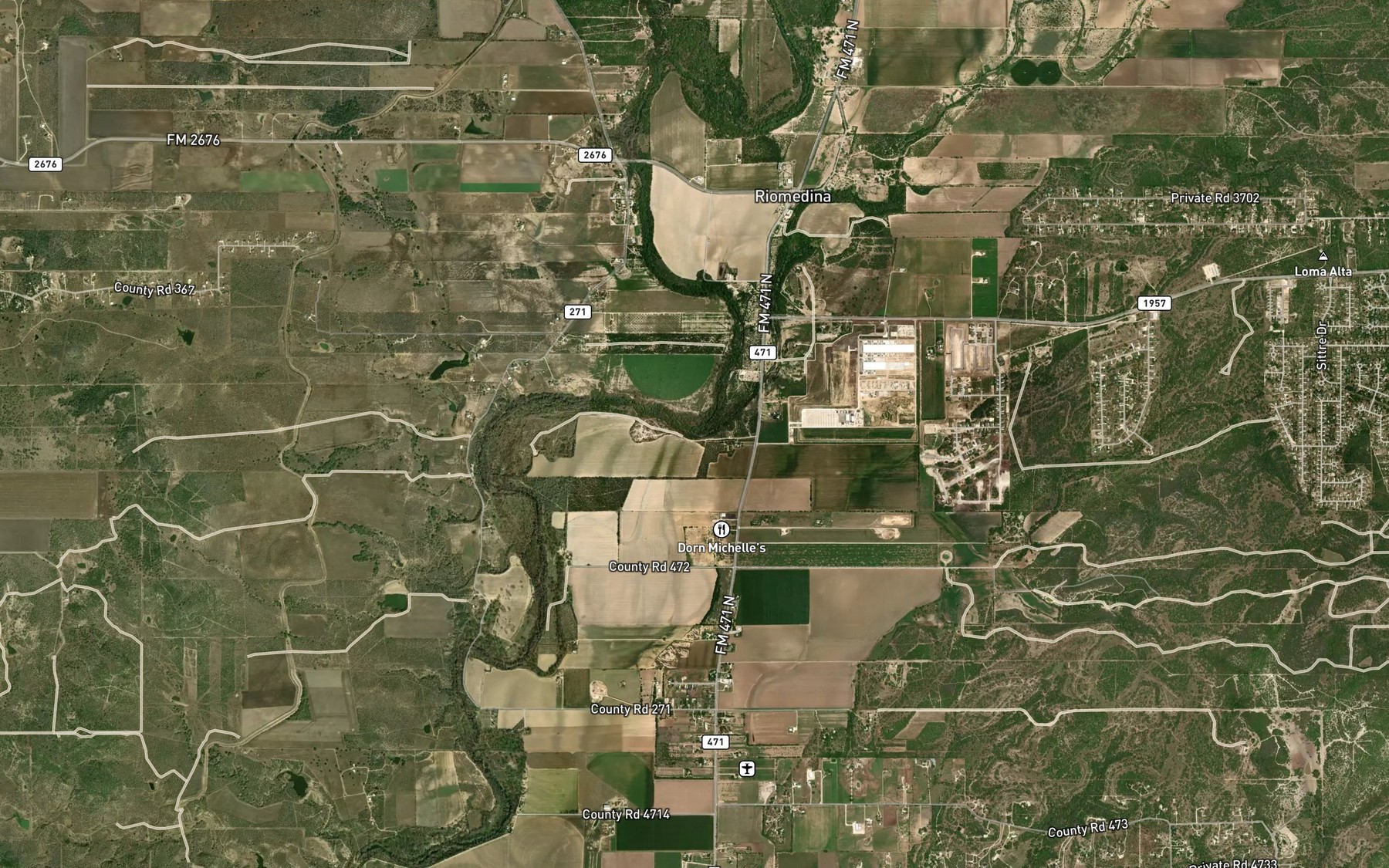 Satellite map of the San Geronimo Creek