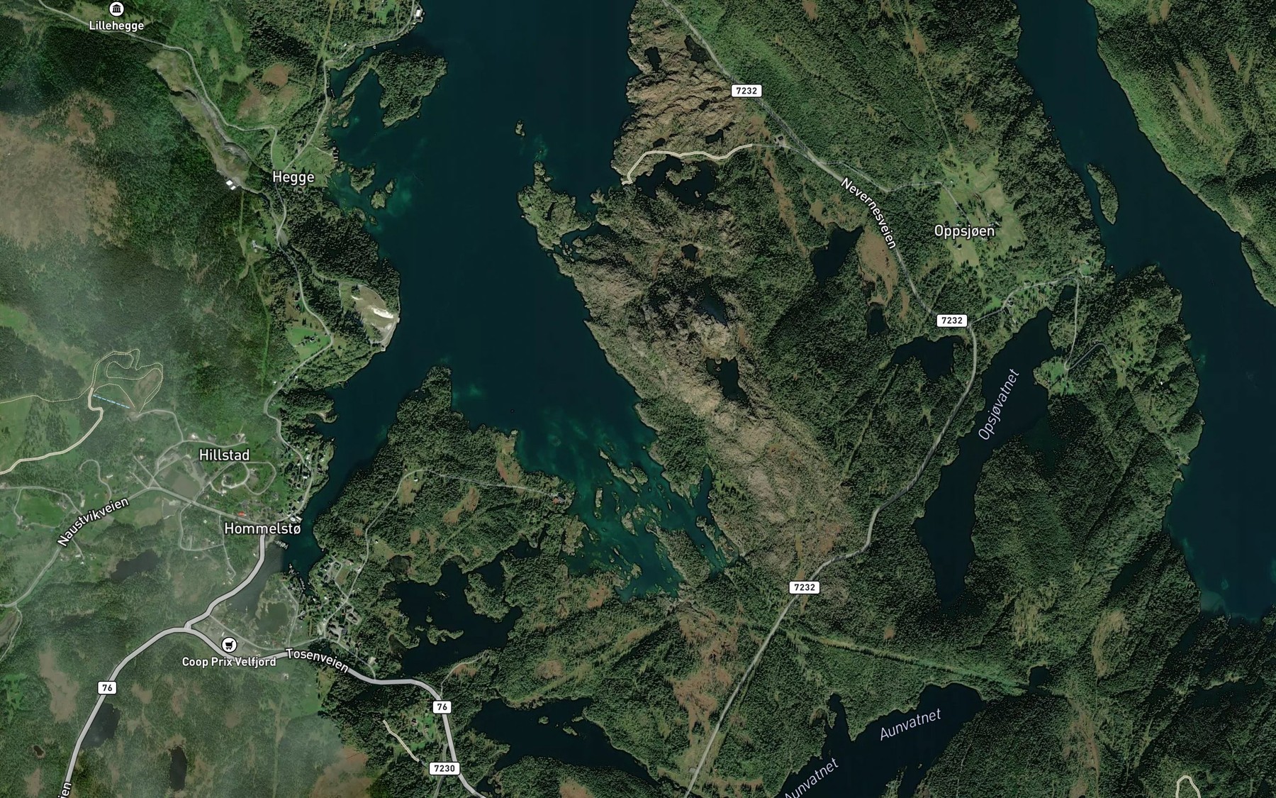 Satellite map of the Aunnaustan