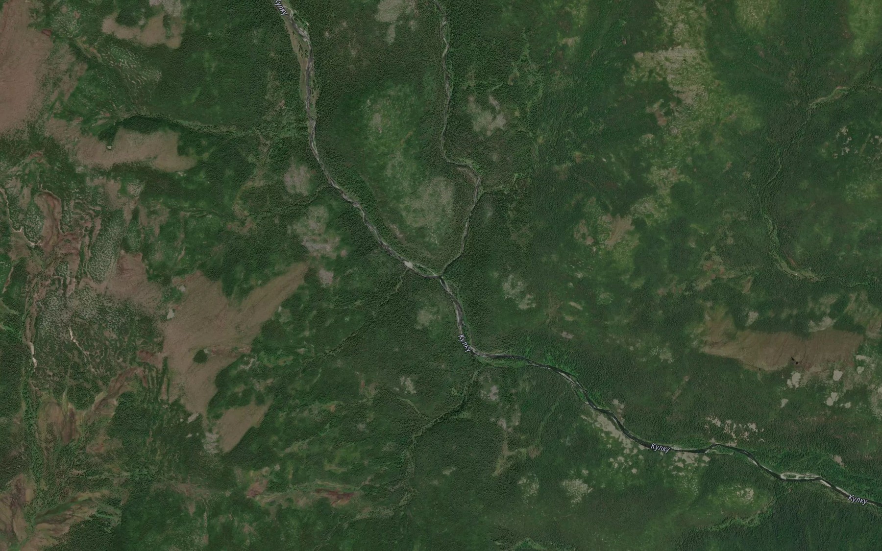 Satellite map of the Uklyuchan